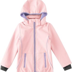 Girls Hooded Fleece Lined Waterproof Windproof Jacket