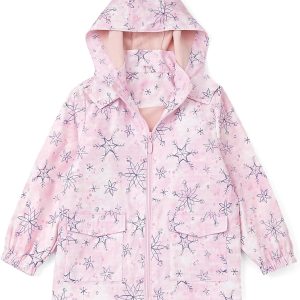 Toddler Fleece Lined Jacket Kids Waterproof Rain Jacket Windbreaker Boys girls Outdoor Raincoat