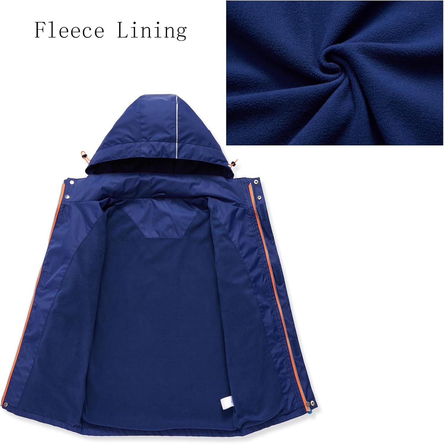 Boys Rain Jacket with Hood Waterproof Casual Lightweight Zipper Raincoat for Kids Outwear Windbreaker Clothes (5-16) - Image 2