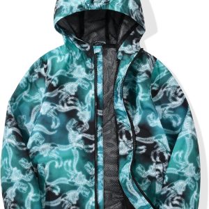 Boys Windbreaker Jacket Hooded Lightweight Windroof Water-resistant Outdoor Coats for Kids